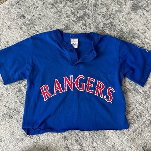 Rangers Cropped Button Tee
